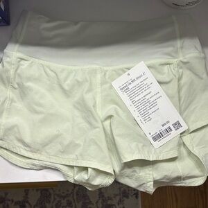 Lululemon Light Greenish yellow Speed Up Shorts